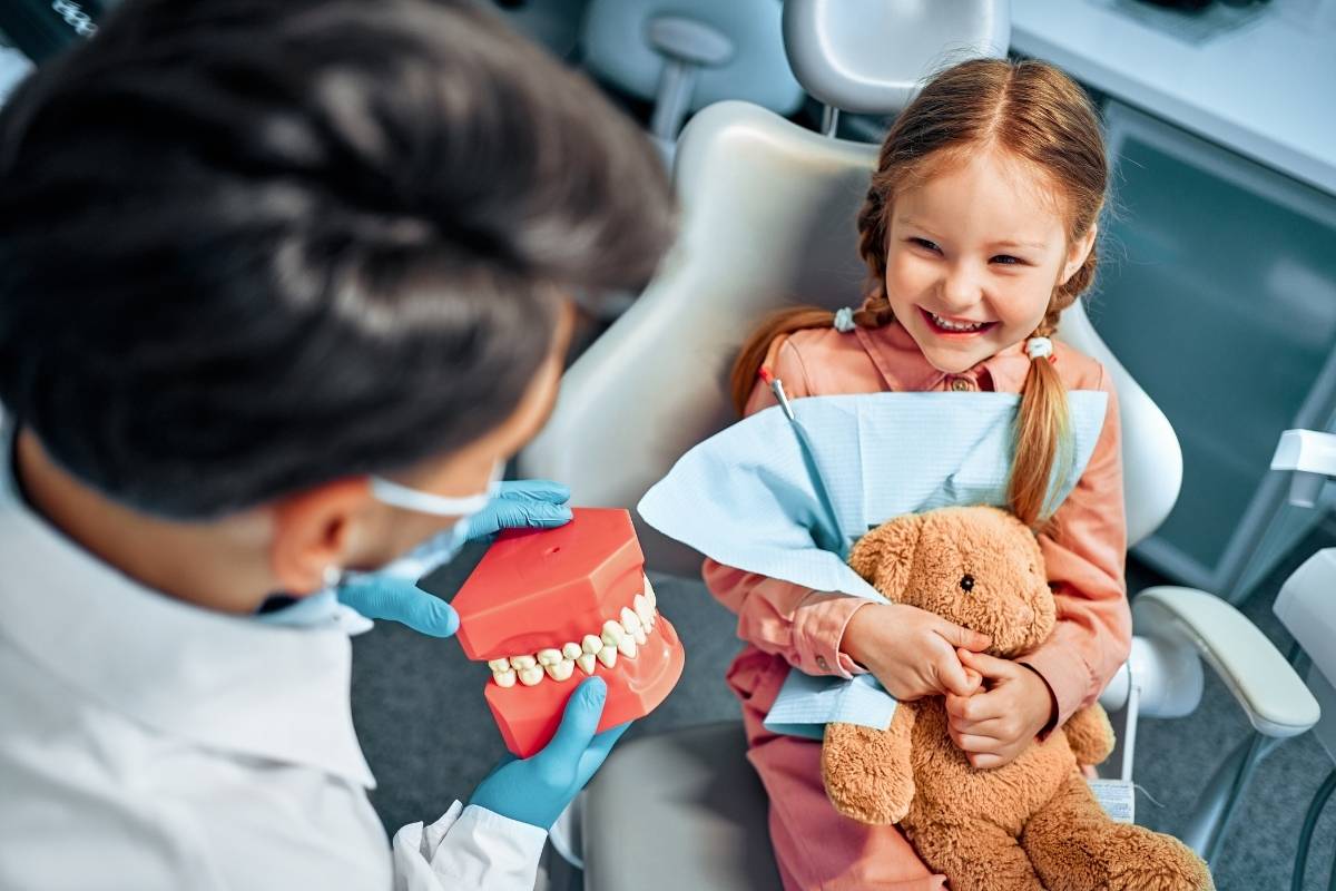 kid staring at dentist